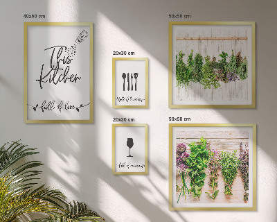 Polittico con cornice Accessori da cucina per erbe aromatiche