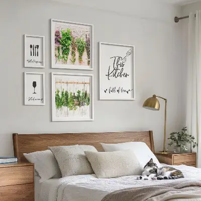 Accessori per erbe aromatiche da cucina con cornice polittico