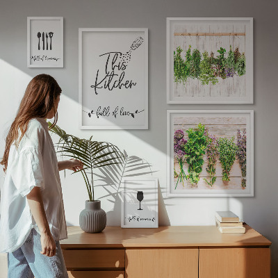 Polittico con cornice Accessori da cucina per erbe aromatiche