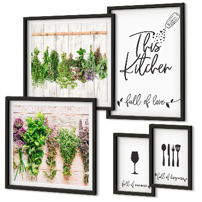 Polittico con cornice Accessori da cucina per erbe aromatiche