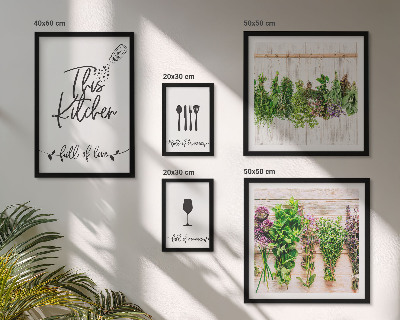 Polittico con cornice Accessori da cucina per erbe aromatiche