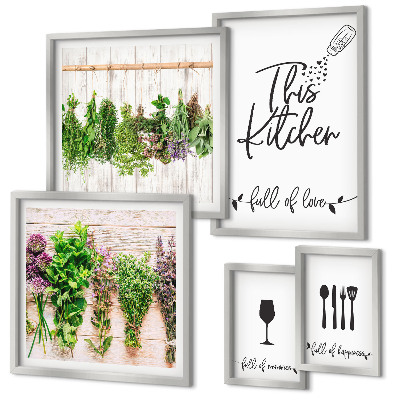 Polittico con cornice Accessori da cucina per erbe aromatiche
