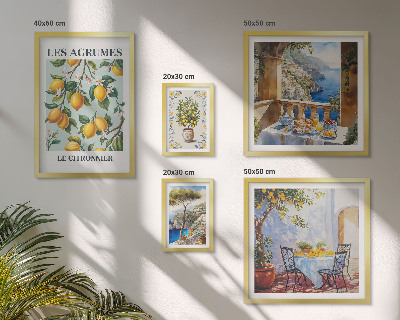 Set di 5 quadri Ispirazioni agrumate provenzali