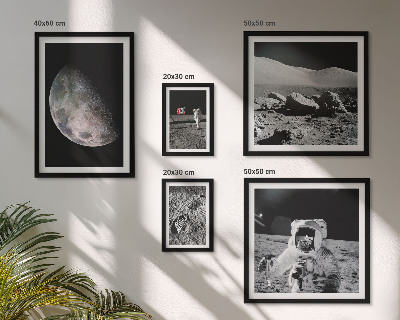 Set di quadri incorniciati Paesaggi lunari visti dagli astronauti