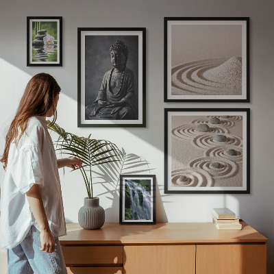 Polittico con cornice Temi rilassanti ispirati alla natura e allo zen.