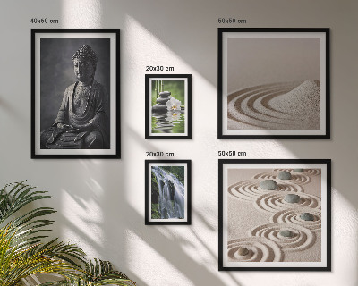 Polittico con cornice Temi rilassanti ispirati alla natura e allo zen.