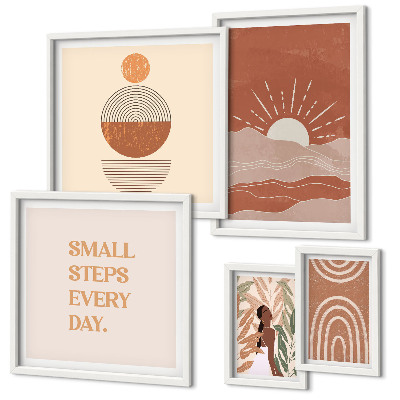 Set di 5 quadri Slogan in stile boho che amano la natura e la positività