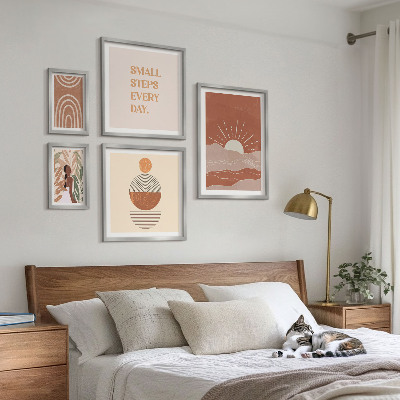 Set di 5 quadri Slogan in stile boho che amano la natura e la positività