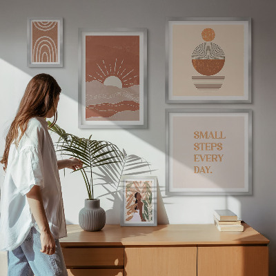 Set di 5 quadri Slogan in stile boho che amano la natura e la positività