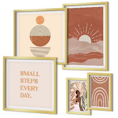 Set di 5 quadri Slogan in stile boho che amano la natura e la positività