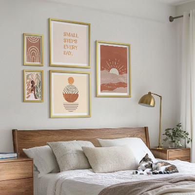 Set di 5 quadri Slogan in stile boho che amano la natura e la positività