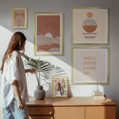 Set di 5 quadri Slogan in stile boho che amano la natura e la positività