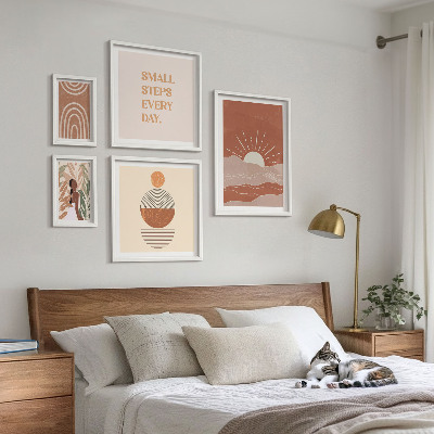 Set di 5 quadri Slogan in stile boho che amano la natura e la positività