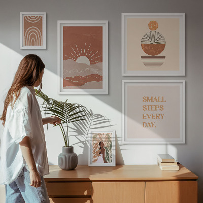Set di 5 quadri Slogan in stile boho che amano la natura e la positività