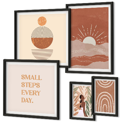 Set di 5 quadri Slogan in stile boho che amano la natura e la positività