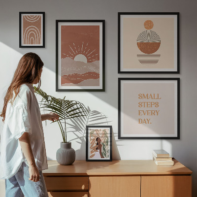 Set di 5 quadri Slogan in stile boho che amano la natura e la positività