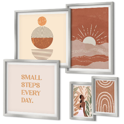 Set di 5 quadri Slogan in stile boho che amano la natura e la positività