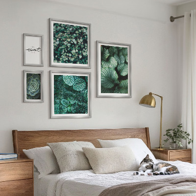 Set di quadri incorniciati Piante moderne con foglie verdi