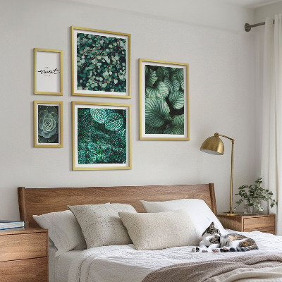 Set di quadri incorniciati Piante moderne con foglie verdi