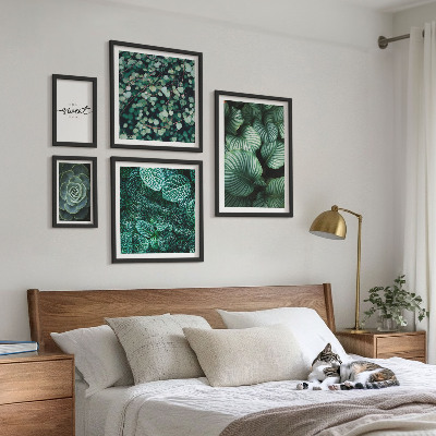 Set di quadri incorniciati Piante moderne con foglie verdi