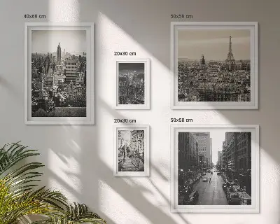 Panorami urbani delle capitali europee polittico con cornice
