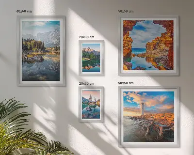 Set di quadri incorniciati con stampe di panorami naturali di acque montane