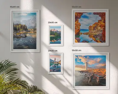 Set di quadri incorniciati con stampe di panorami naturali di acque montane