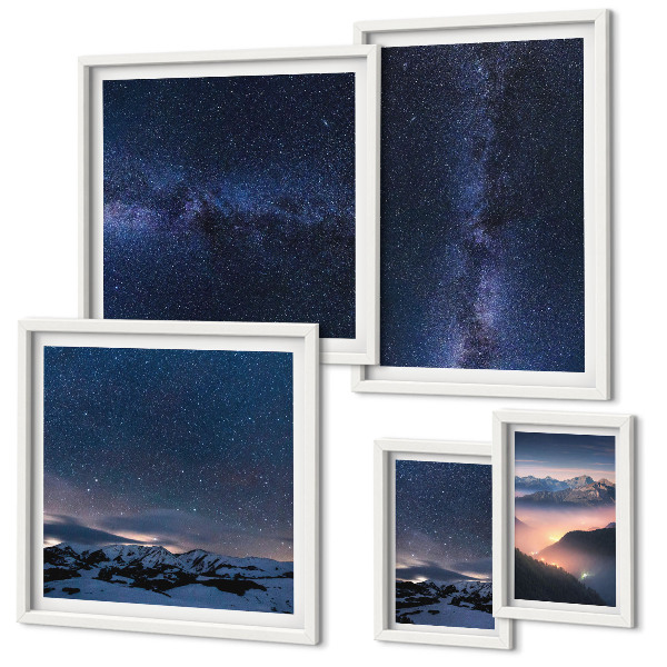 Set di 5 quadri Paesaggi celesti cosmici