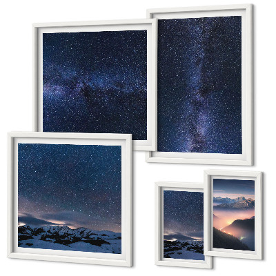 Set di 5 quadri Paesaggi celesti cosmici