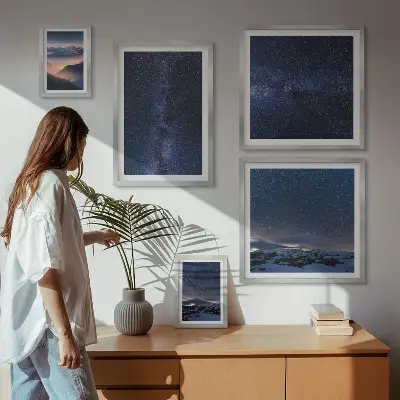 Paesaggi celesti cosmici set di 5 quadri