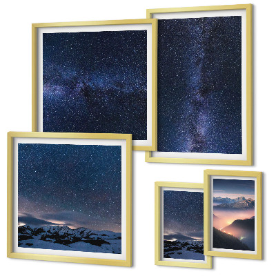 Set di 5 quadri Paesaggi celesti cosmici