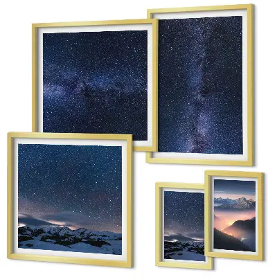 Paesaggi celesti cosmici set di 5 quadri