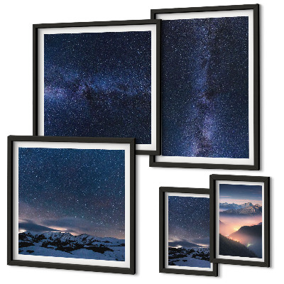 Set di 5 quadri Paesaggi celesti cosmici