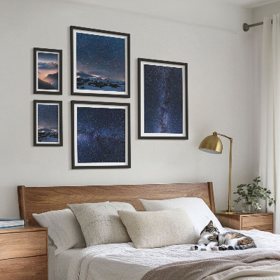 Set di 5 quadri Paesaggi celesti cosmici