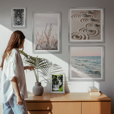 Polittico con cornice Acqua zen immersa nella natura.