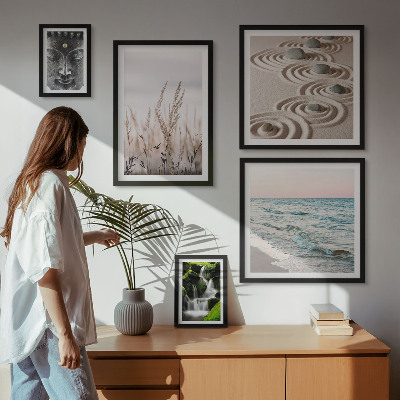 Polittico con cornice Acqua zen immersa nella natura.