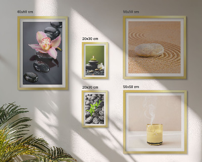 Set di quadri incorniciati Relax zen pietre orchidee