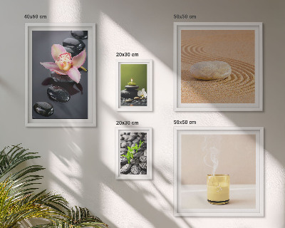 Set di quadri incorniciati Relax zen pietre orchidee