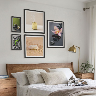 Set di quadri incorniciati Relax zen pietre orchidee