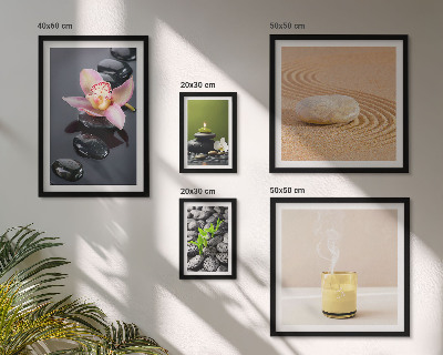 Set di quadri incorniciati Relax zen pietre orchidee