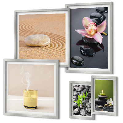 Set di quadri incorniciati Relax zen pietre orchidee