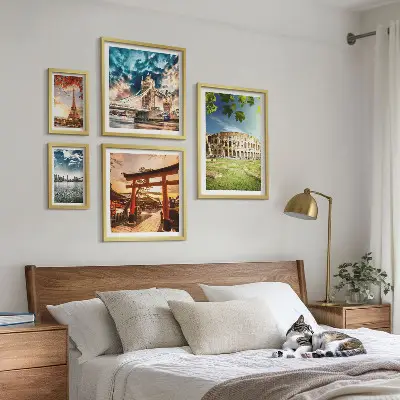 Icone dell'architettura mondiale set di 5 quadri
