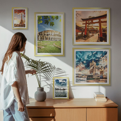 Set di 5 quadri Icone dell'architettura mondiale