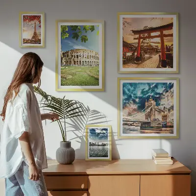 Icone dell'architettura mondiale set di 5 quadri