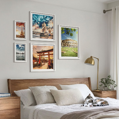 Set di 5 quadri Icone dell'architettura mondiale