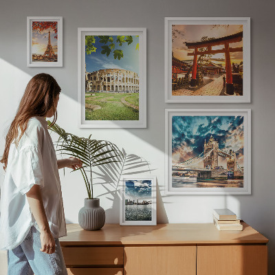 Set di 5 quadri Icone dell'architettura mondiale