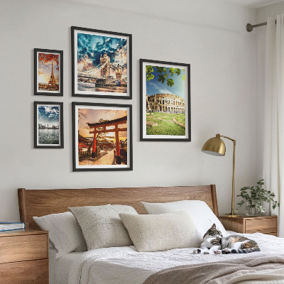 Set di 5 quadri Icone dell'architettura mondiale