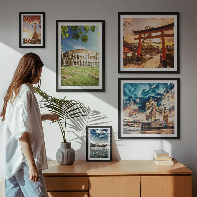 Set di 5 quadri Icone dell'architettura mondiale