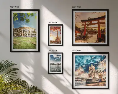 Icone dell'architettura mondiale set di 5 quadri