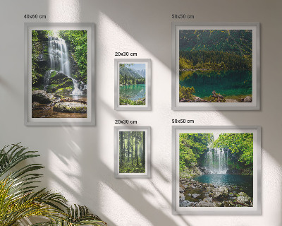 Set di 5 quadri Cascate, paesaggi forestali, natura